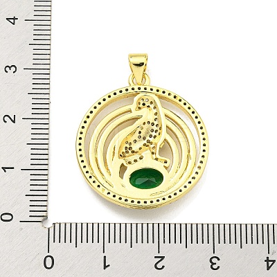 Brass Micro Pave Cubic Zirconia Pendants KK-K354-17G-1