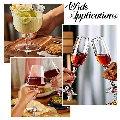 40Pcs 20 Style Glass Wine Glass Charms AJEW-CJ00015-1