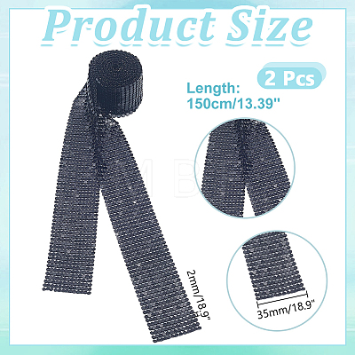 2Pcs Sparkle Aluminum Sequins Neckties for Women NJEW-HY0002-21B-1