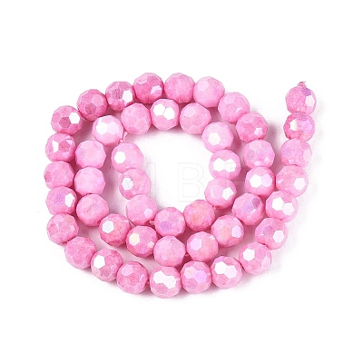 Anti-Tarnish Electroplate Glass Beads Strands EGLA-ZX010-8mm-02-1