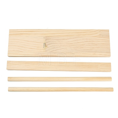 Wood Bracelet Organizer Diaplsy Stands with 5Pcs Metal Hooks WD-CBA482F-02-1