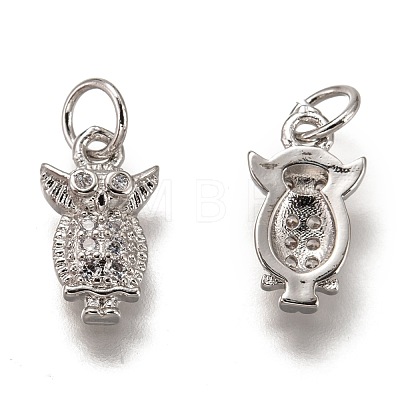 Brass Micro Pave Clear Cubic Zirconia Charms ZIRC-B002-54P-1