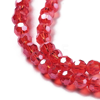 Electroplate Transparent Glass Beads Strands EGLA-A035-T4mm-A07-1