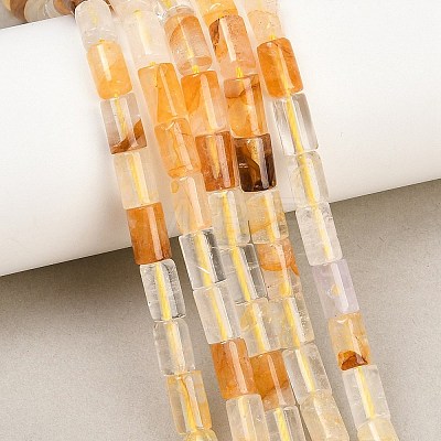 Natural Yellow Hematoid Quartz/Golden Healer Quartz Beads Strands G-F832-B02-01-1