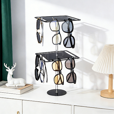 2-Tier Acrylic Sunglasses Organizer Display Stands ODIS-WH0030-321-1