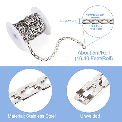 Stainless Steel Rectangle with Cross Link Chains CHS-TAC0002-01P-1