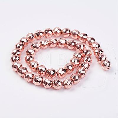 Non-magnetic Synthetic Hematite Bead Strands G-P262-25-10mm-RRG-1