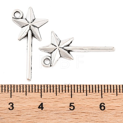 Fairy Tale Tibetan Style Alloy Magic Wand Pendants TIBEP-36112-AS-RS-1