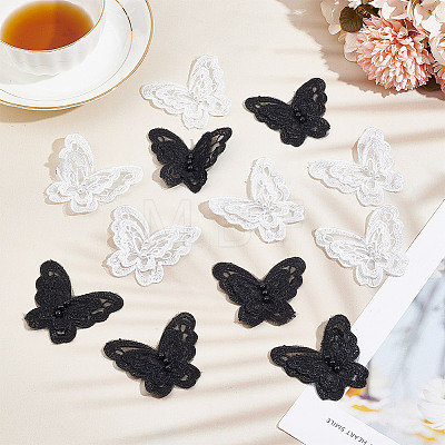 GOMAKERER 20Pcs 2 Colors Sew on 3D Double Layer Butterfly Appliques FIND-GO0001-60-1