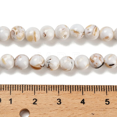 Assembled Synthetic Stone and Trochus Shell Beads Strands G-B128-08B-01-1