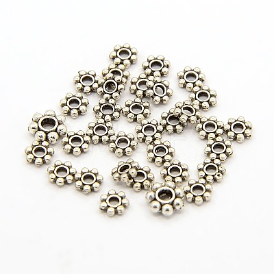 Tibetan Style Alloy Daisy Spacer Beads TIBEB-S039-013AS-RS-1