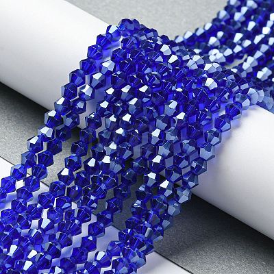 Transparent Electroplate Glass Beads Strands LS-EGLA-A039-T4mm-A06-1