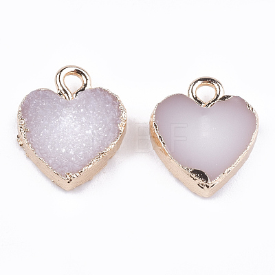 Electroplate Druzy Resin Pendants X-RESI-S366-01H-1