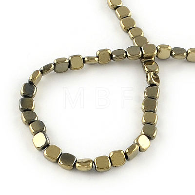 Electroplated Non-magnetic Synthetic Hematite Beads Strands G-R259-51F-1