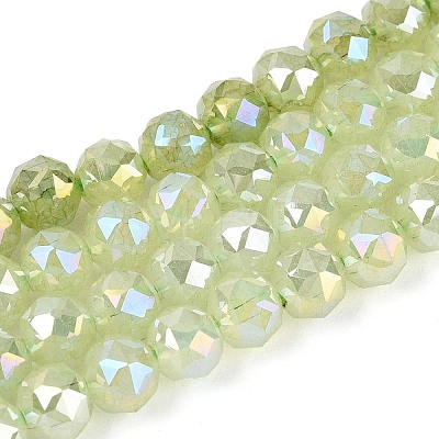 Anti-Tarnish Electroplate Glass Beads Strands GLAA-N064-6mm-07-1