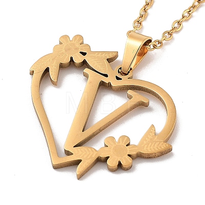 PVD Vacuum Plating 201 Stainless Steel Pendant Necklaces NJEW-R267-02V-G-1