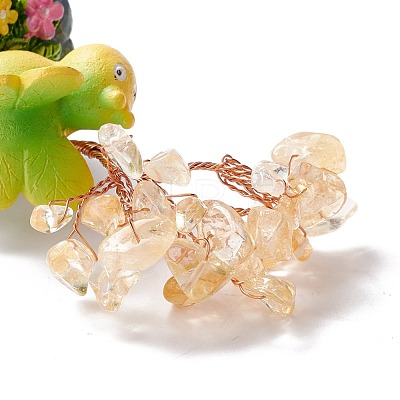Natural Citrine Chips & Resin Pedestal Display Decorations DJEW-A001-03A-1
