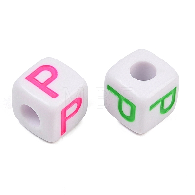 Opaque Acrylic Enamel European Beads AC-ACBA1794-04P-1