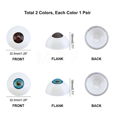   2 Pairs 2 Colors Craft Eyes DIY-PH0003-81-1