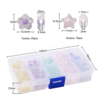 125Pcs 10 Style Transparent Acrylic Beads TACR-YW0001-38-1