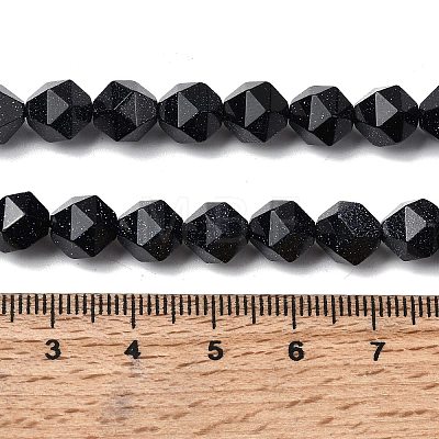 Synthetic Blue Goldstone Beads Strands G-Z119-A24-02-1