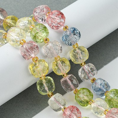 Synthetic Colored Topaz Crystal Beads Strands G-Q010-A14-01-1