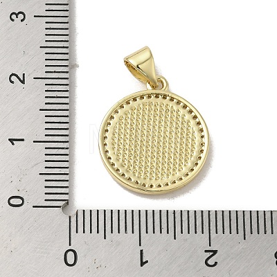 Brass Micro Pave Clear Cubic Zirconia Pendants KK-I708-03A-G-1