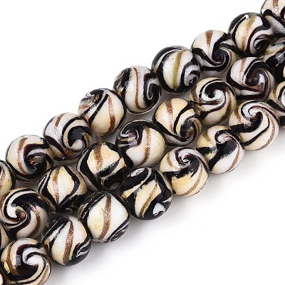 Handmade Gold Sand Lampwork Beads LAMP-T024-11A-1