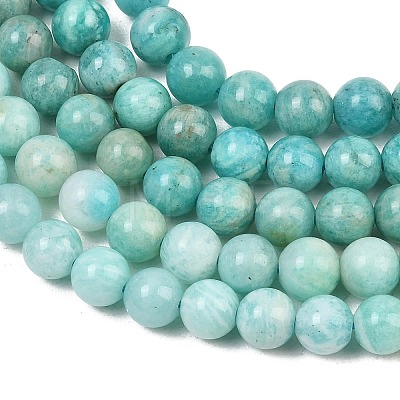 Natural Amazonite Beads Strands G-F461-12-6mm-01-1