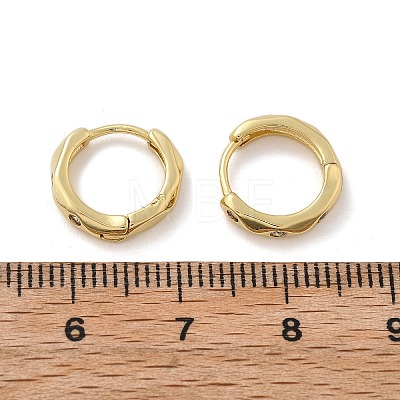 Ring Sparkling Cubic Zirconia Huggie Hoop Earrings for Girl Women EJEW-H126-05G-1