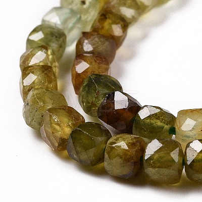 Natural Green Garnet Beads Strands G-C009-B02-1