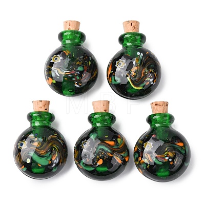 Handmade Lampwork Perfume Bottle Pendants LAMP-H072-01-1