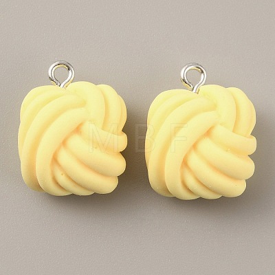 Opaque Resin Pendants LS-RESI-WH0029-24P-01-1