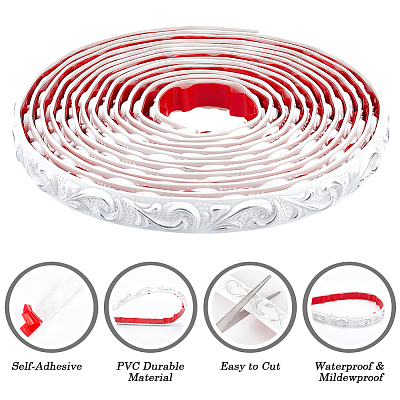 1 Roll PVC Self-Adhesive Flexible Molding Trim FIND-CP0002-10C-1