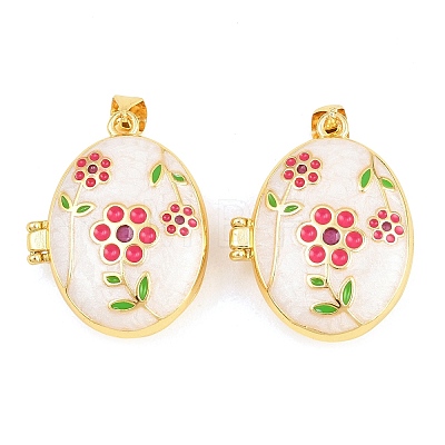 Brass Locket Pendants KK-D232-04G-01-1