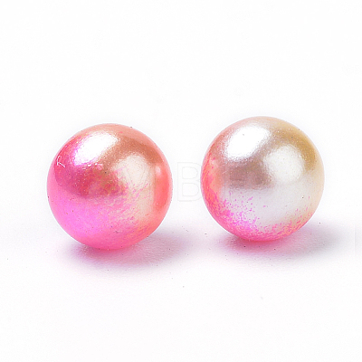 Rainbow Acrylic Imitation Pearl Beads OACR-R065-3mm-04-1