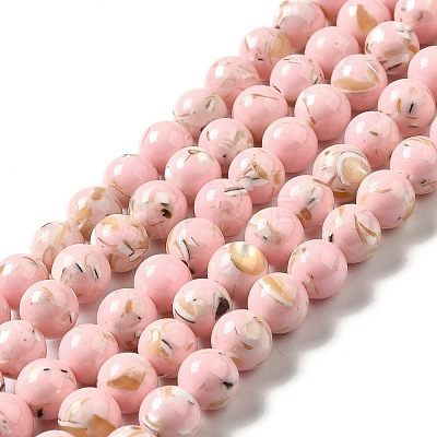 Synthetic Turquoise and Sea Shell Assembled Beads Strands G-D482-01B-06-1