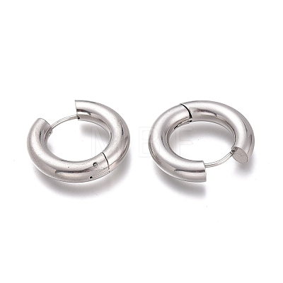 201 Stainless Steel Huggie Hoop Earrings EJEW-O095-05-16-1