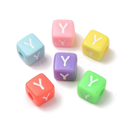 Opaque Acrylic European Beads AC-CBA7A73-01Y-1