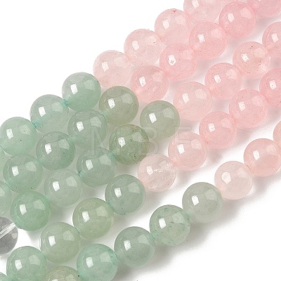 Chakra Natural Yellow Jade & Crystal Quartz & Green Aventurine & Rose Quartz & Carnelian & Sodalite & Amethyst Beads Strands G-NH0002-E03-10mm-1