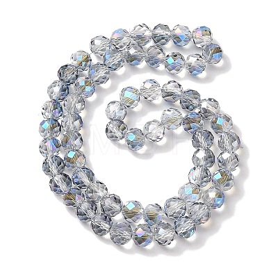 Half Rainbow Plated Electroplate Beads Strands LS-EGLA-H104-08A-HR01-1