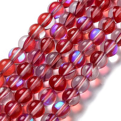 Synthetic Moonstone Beads Strands G-P528-J02-25-1