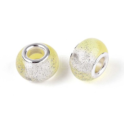 Transparent Resin Rondelle European Beads RESI-N044-02K-1