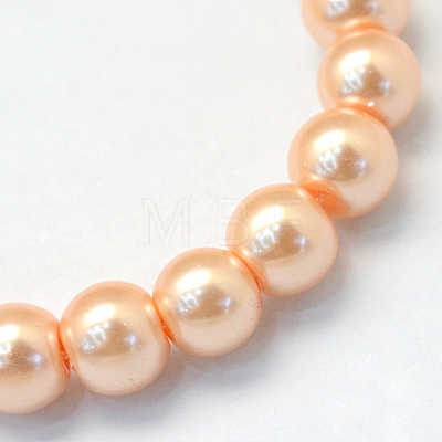 Baking Painted Pearlized Glass Pearl Round Bead Strands HY-Q330-8mm-18-1
