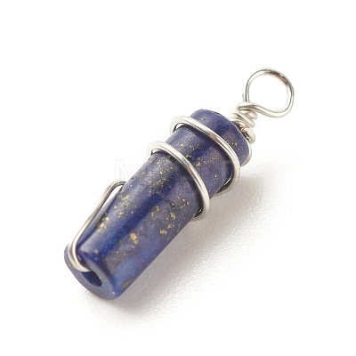 Natural Lapis Lazuli Pendants PALLOY-JF01570-04-1