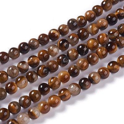 Natural Yellow Tiger Eye Beads Strands G-H238-8mm-1