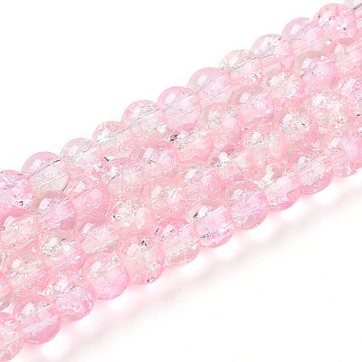 Crackle Glass Beads Strands X-CCG-Q002-6mm-01-1