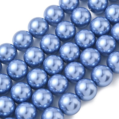 Eco-Friendly Dyed Glass Pearl Round Beads Strands HY-A002-14mm-RB015-1