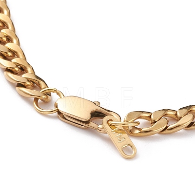 Women's Vacuum Plating 304 Stainless Steel Cuban Chains Bracelets and Necklaces Jewelry Sets SJEW-JS01156-1
