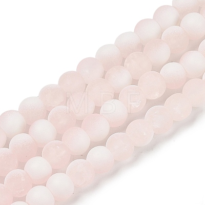 Frosted Crackle Glass Beads Strands GLAA-U001-8mm-M12-1